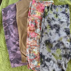 4 lululemon align leggings in mint condition with beautiful spring colors